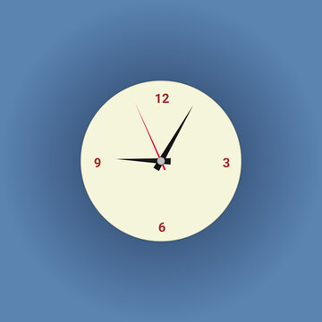 Abstract Modern Clock Interface with Bold Numbers and Red Second Hand, High Resolution Digital Illustration.