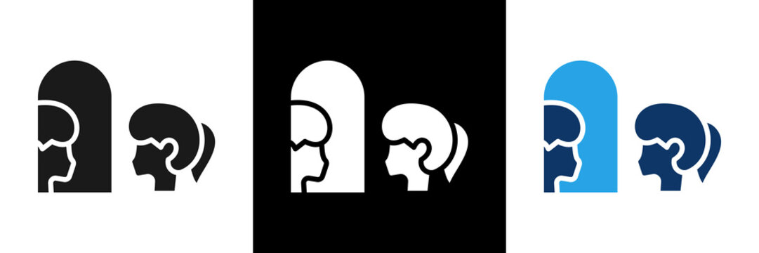 Self Reflection Icon Set Glyph Vector Illustration