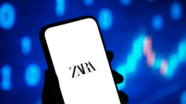 Zara logo displayed on a smartphone screen &ndash; Delhi, India &ndash; June 04, 2025