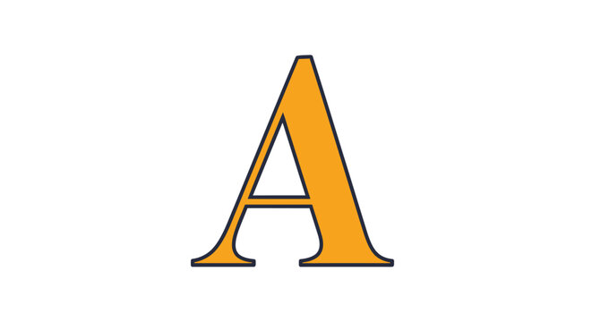 Large gold letter A symbol.
