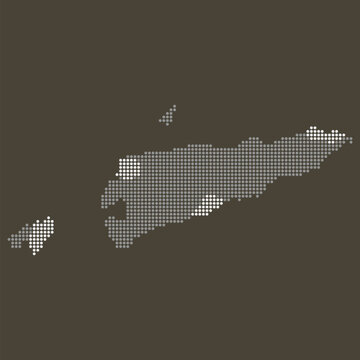 East Timor dotted map brown vintage dark background retro style