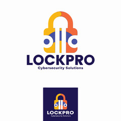 Minimal padlock logo design with clean geometric shape for cybersecurity and protection branding