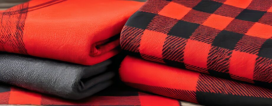 Orange and black plaid knit fabric, highlighted by yellow accents, presented in a warm textile close‑up view
