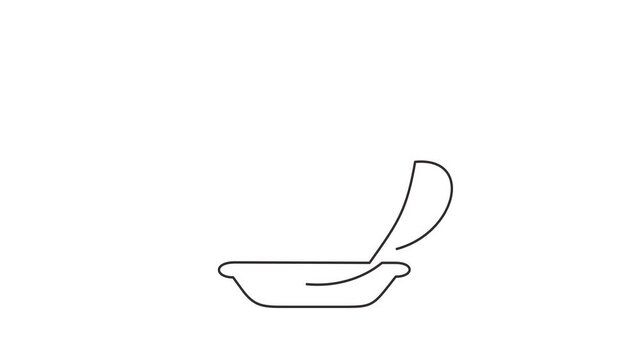 Animated self drawing of continuous line draw of   Coffee Cup Heart Steam - International Coffee Day.  Full length one line animation. 4K