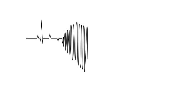 Animated self drawing of continuous line draw of  World Heart Day - Cardiac health awareness concept.   Full length one line animation. 4K