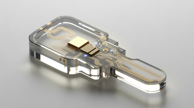 A close macro of a black metal tool and silver bullets on an isolated surface represents business security equipment