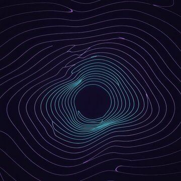 Abstract geometric background illustrating the concept of an echo chamber, showing repetitive waves, digital feedback, and isolation, dynamic, futuristic, repetition