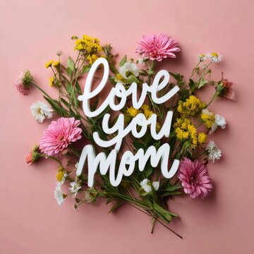 Celebrating mother's day with pink flowers and loving home design