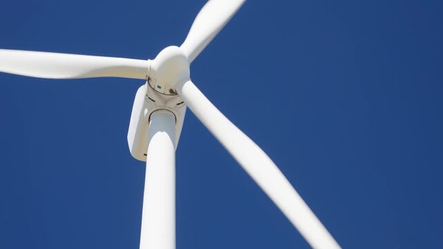 Windmill closeup for sustainable electric power generation in Spain