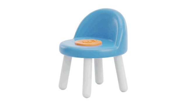 Vector illustration&nbsp;of small blue plastic chair for children on a transparent background
