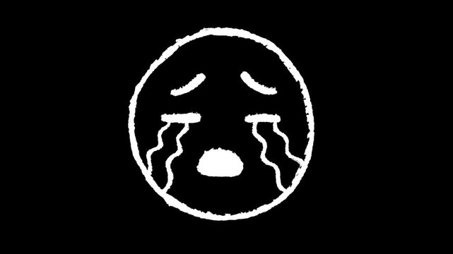 Tearful Expression: An emotive hand-drawn illustration captures profound sadness. The minimalist design evokes a deep sense of despair.