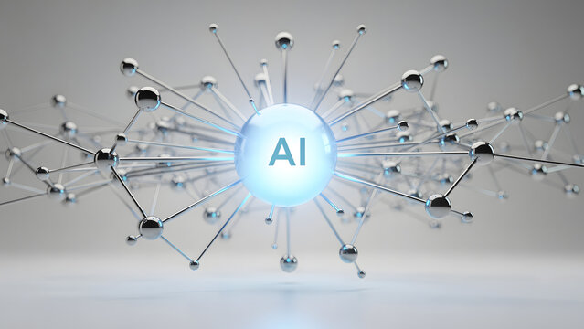 Artificial Intelligence Agent Network Connection Concept