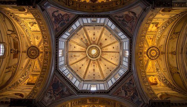 Ornate octagonal dome ceiling