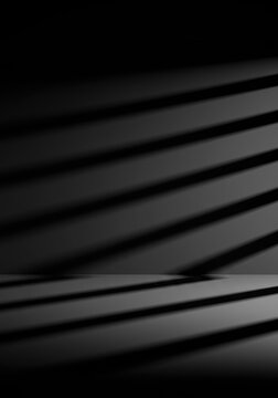 Uniform geometric repetition and deep shadows defining spatial rhythm, contrasted sharply with a minimalist, smooth, empty plane, parallel, structure, stark