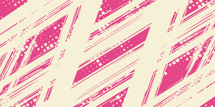 Abstract purple halftone brush stroke background with diagonal lines and digital grunge texture. 