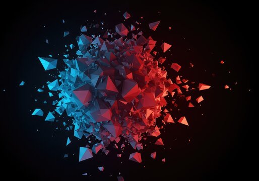 Abstract visualization showing geometric order dissolving into chaotic randomness, symbolizing increasing entropy and the inevitable decay of structure, law, universal, structure