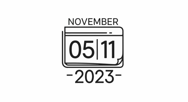 Stylized calendar icon displays "NOVEMBER 05 | 11 - 2023 -