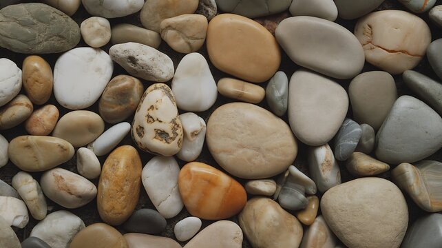 Colorful green brown and gray stones rocks pebbles background texture