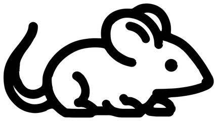 Fototapeta premium Simple Black Outline Mouse Icon. Minimalist Vector Illustration of a Small Rodent, Ideal for Web Design and UI.