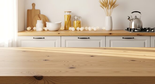 Kitchen countertop with cooking ingredients and utensils on the counter