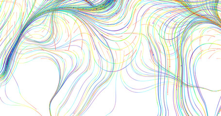 Fototapeta premium An artistic image of colorful flowing lines, creating a sense of movement and energy, per