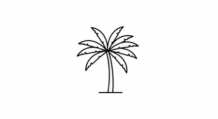 Obraz premium Stylized outline of a palm tree on a white background
