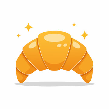 Golden Croissant with Sparkling Stars