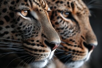 Obraz premium Portrait of a leopard with its mate