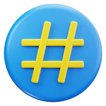 hastag 3d icon