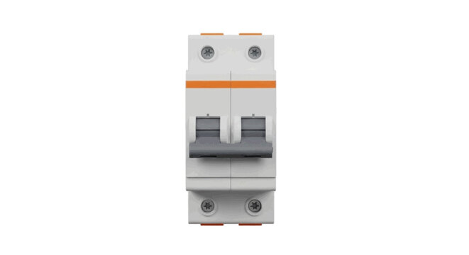 Vector illustration&nbsp;of double pole miniature circuit breaker on a transparent background