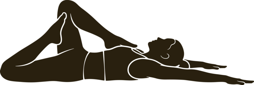 Yoga pose silhouette flexibility fitness exercise body stretching relaxation wellness.