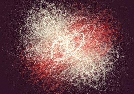 A chaotic visual background featuring random shapes and forms, representing disorder, complexity, and confusing visual noise, busy, texture, anxiety