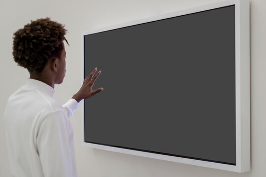 Interactive digital touchscreen display photo, suitable as mockup