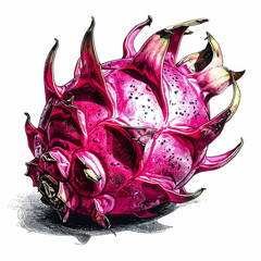 Pitaja egzotyczny owoc dragon fruit ilustracja
