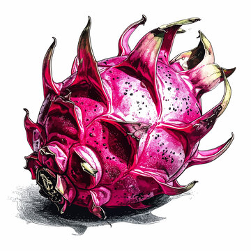 Pitaja egzotyczny owoc dragon fruit ilustracja