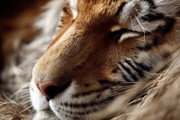 Fototapeta premium Portrait of a tiger sleeping