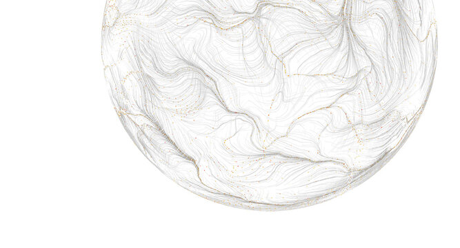 Elegant abstract design featuring flowing lines and scattered points, creating a sense of