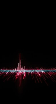 Digital display showing a flatlined signal trace, indicating an absence of input or a system failure, depicted against a dark background, display, void, critical
