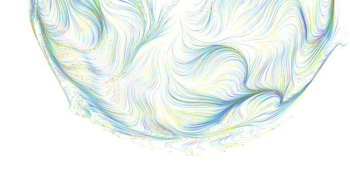 Abstract design featuring colorful swirls, lines, and patterns on a white background, rep