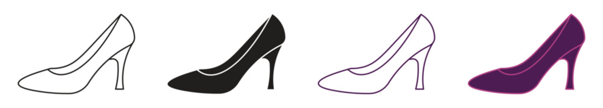 Cinderella shoe icon set , vector illustration.