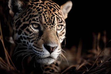 Obraz premium Portrait of a jaguar hunting
