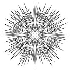 Obraz premium Technical line art of holy light rays and sunburst.