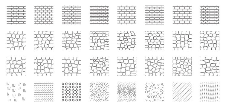 Architectural CAD Hatch Pattern Mega Set Seamless Construction Textures and Material Symbols for Blueprint Design