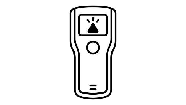 Stud Finder Device for Wall Scanning and Construction, Minimalist Black Line Vector Icon Illustration with Editable Stroke for DIY Home Improvement, Renovation, and Professional Carpentry Tools.