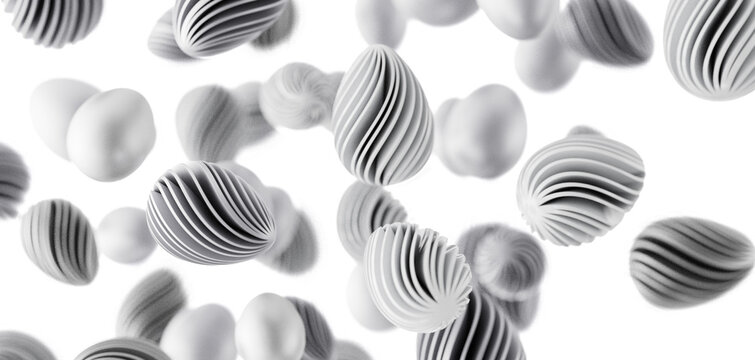 Abstract shapes and forms with a gradient texture in grayscale on a white background, perfect for modern desig