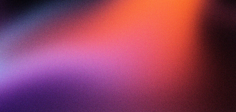 Vibrant gradient background with grainy texture, abstract purple and orange light leak effect, soft blurred aesthetic wallpaper, colorful atmospheric noise overlay for modern digital design.