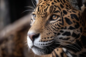 Obraz premium Portrait of a jaguar in a zoo