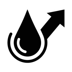 Fototapeta premium Water Drop Icon with Upward Arrow Wetness Indicator and Moisture Absorption Symbol