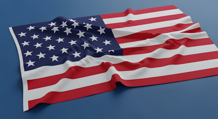 Obraz premium The American flag waving on a transparent background