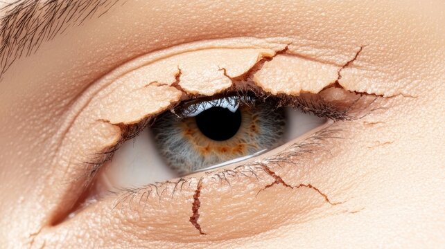 Close up of human eye with pupil hole detailed view of a human eye focusing on the iris and a distinctive hole within the pupil